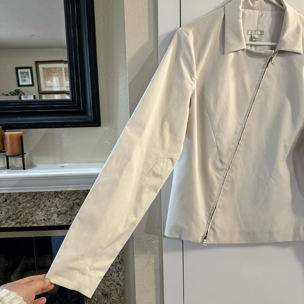 Halogen Light Gray Asymmetrical Zip Jacket - image 6